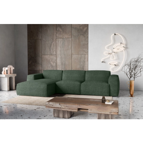 Hudson Nowoczesny narożnik wypoczynkowy z funkcją spania Tkanina Haga 74