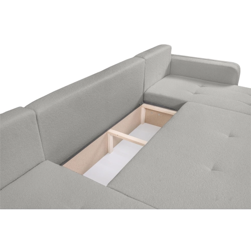 Oreo U Narożnik wypoczynkowy  Komfortowy narożnik wypoczynkowy z funkcją spania i pojemnikiem na pościel Tkanina Quelle 83