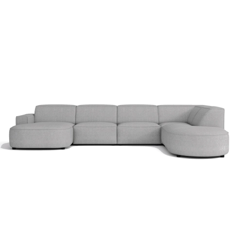 Olio Primo Nowoczesny narożnik w kształcie litery U Tkanina Raven 7