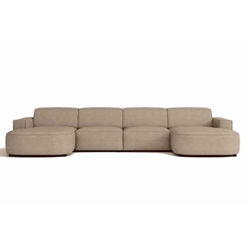 Olio Nobile Nowoczesna sofa w kształcie litery U Tkanina Raven 30