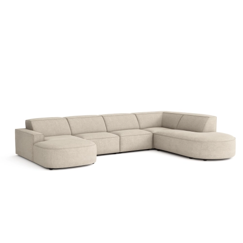 Olio Primo Nowoczesny narożnik w kształcie litery U Tkanina Raven 24