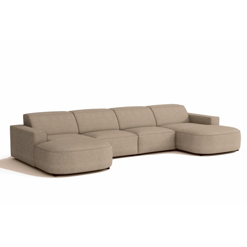 Olio Nobile Nowoczesna sofa w kształcie litery U Tkanina Raven 30