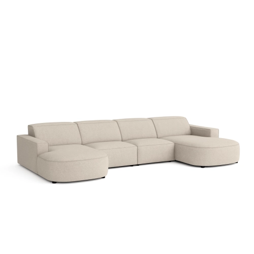 Olio Nobile Nowoczesna sofa w kształcie litery U Tkanina Raven 24