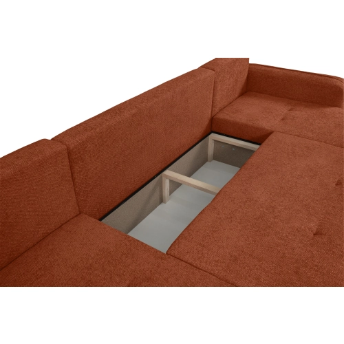 Oreo U Narożnik wypoczynkowy  Komfortowy narożnik wypoczynkowy z funkcją spania i pojemnikiem na pościel Tkanina Legacy 06