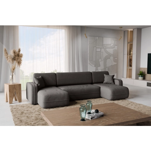 Oreo U Narożnik wypoczynkowy  Komfortowy narożnik wypoczynkowy z funkcją spania i pojemnikiem na pościel Tkanina Legacy 18