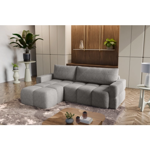 Fumo Komfortowa sofa narożna pikowana Tkanina Onega 07