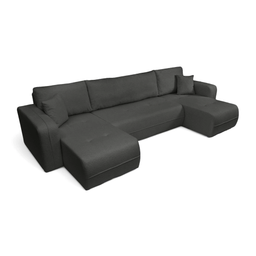 Oreo U Narożnik wypoczynkowy  Komfortowy narożnik wypoczynkowy z funkcją spania i pojemnikiem na pościel Tkanina Quelle 92