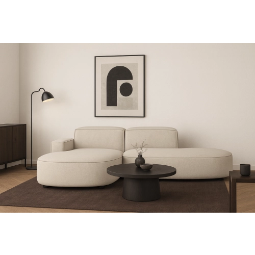 Olio Autentico Sofa narożna w kształcie litery L Tkanina Raven 24