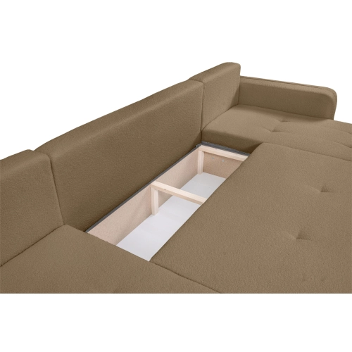 Oreo U Narożnik wypoczynkowy  Komfortowy narożnik wypoczynkowy z funkcją spania i pojemnikiem na pościel Tkanina Quelle 17