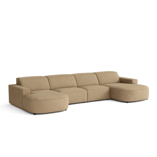 Olio Nobile Nowoczesna sofa w kształcie litery U Tkanina Raven 34