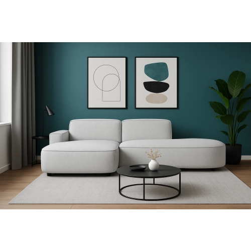 Olio Autentico Sofa narożna w kształcie litery L Tkanina Raven 6