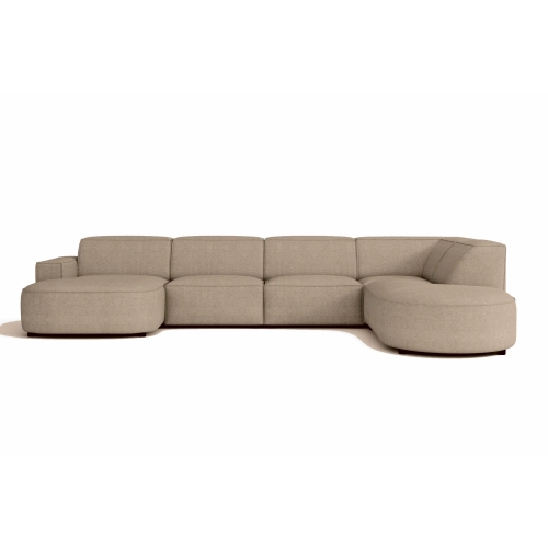 Olio Primo Nowoczesny narożnik w kształcie litery U Tkanina Raven 30