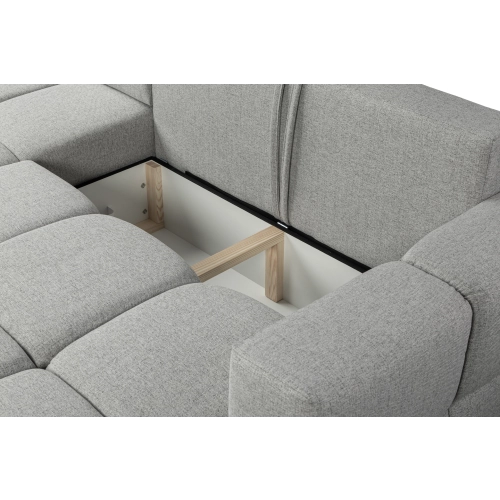 Fumo Komfortowa sofa narożna pikowana Tkanina Neve 83