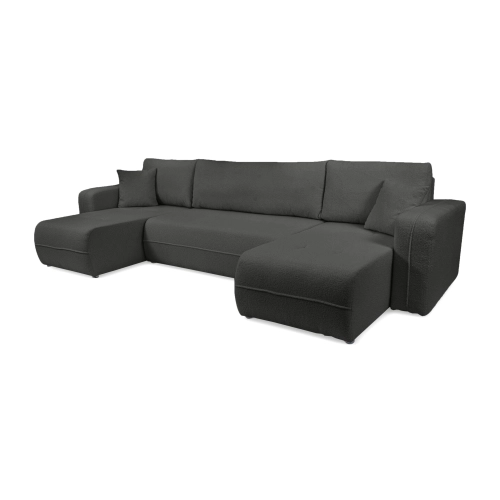 Oreo U Narożnik wypoczynkowy  Komfortowy narożnik wypoczynkowy z funkcją spania i pojemnikiem na pościel Tkanina Quelle 92