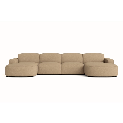 Olio Nobile Nowoczesna sofa w kształcie litery U Tkanina Raven 34