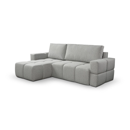 Fumo Komfortowa sofa narożna pikowana Tkanina Neve 83