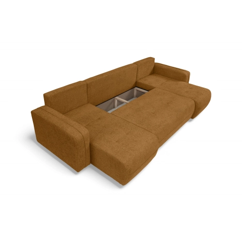 Oreo U Narożnik wypoczynkowy  Komfortowy narożnik wypoczynkowy z funkcją spania i pojemnikiem na pościel Tkanina Legacy 07