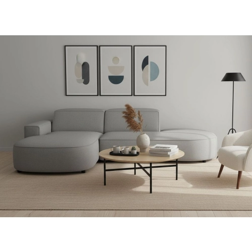 Olio Autentico Sofa narożna w kształcie litery L Tkanina Raven 7