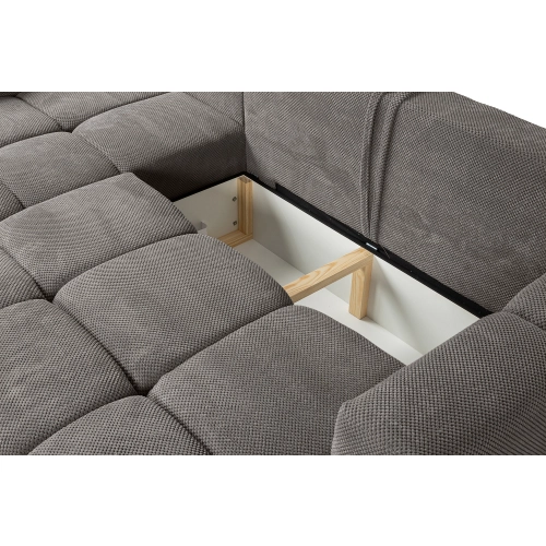 Fumo Komfortowa sofa narożna pikowana Tkanina Onega 22