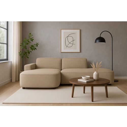 Olio Autentico Sofa narożna w kształcie litery L Tkanina Raven 30