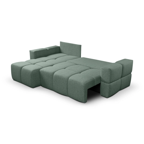 Fumo Komfortowa sofa narożna pikowana Tkanina Neve 34