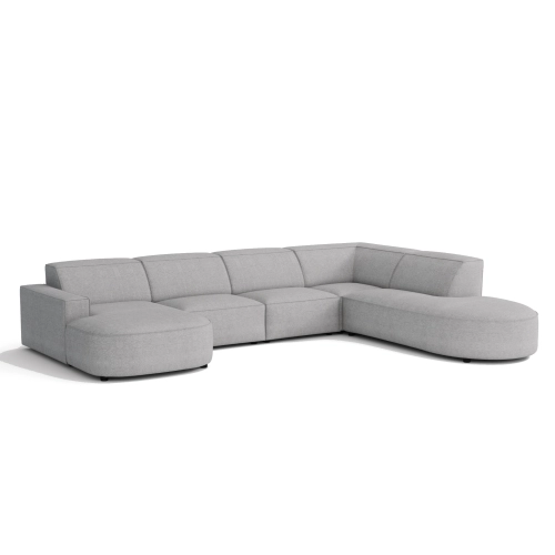 Olio Primo Nowoczesny narożnik w kształcie litery U Tkanina Raven 7