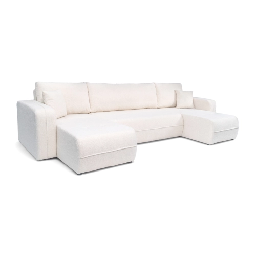 Oreo U Narożnik wypoczynkowy  Komfortowy narożnik wypoczynkowy z funkcją spania i pojemnikiem na pościel Tkanina Quelle 02