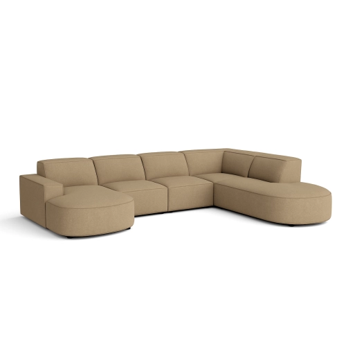 Olio Primo Nowoczesny narożnik w kształcie litery U Tkanina Raven 34