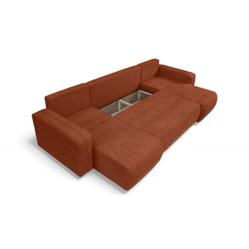 Oreo U Narożnik wypoczynkowy  Komfortowy narożnik wypoczynkowy z funkcją spania i pojemnikiem na pościel Tkanina Legacy 06