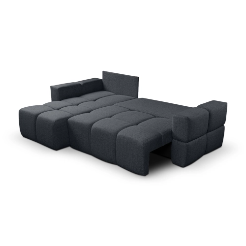 Fumo Komfortowa sofa narożna pikowana Tkanina Neve 97