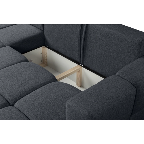 Fumo Komfortowa sofa narożna pikowana Tkanina Neve 97