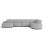 Olio Primo Nowoczesny narożnik w kształcie litery U Tkanina Raven 7
