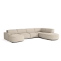 Olio Primo Nowoczesny narożnik w kształcie litery U Tkanina Raven 24