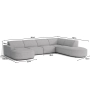 Olio Primo Nowoczesny narożnik w kształcie litery U Tkanina Raven 6