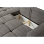 Fumo Komfortowa sofa narożna pikowana Tkanina Onega 22