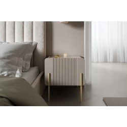 Szafka nocna Malmi 45 cm z szufladą - kaszmir / crema bianca / złote nóżki