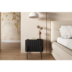 Szafka nocna Malmi z szufladą 45 cm - czarny mat / czarne nóżki