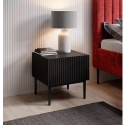 Zestaw szafek nocnych Nicole 46 cm - czarny / czarne nóżki