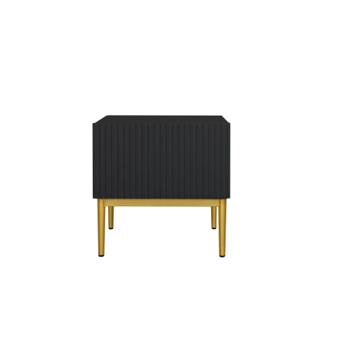 Zestaw szafek nocnych Nicole 46 cm - czarny / złote nóżki