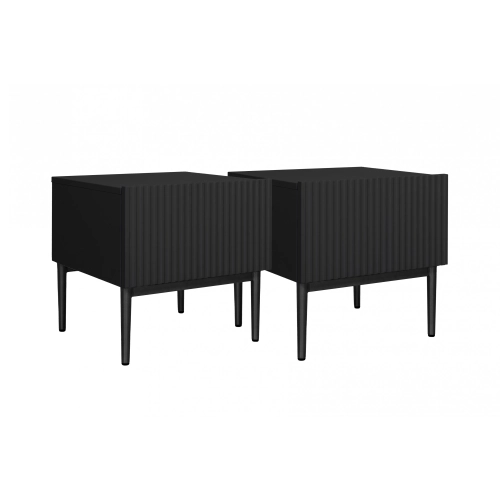 Zestaw szafek nocnych Nicole 46 cm - czarny / czarne nóżki