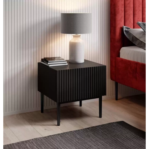 Zestaw szafek nocnych Nicole 46 cm - czarny / czarne nóżki