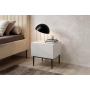 Zestaw 2 szt. szafka nocna stolik Nicole z szufladą i metalowymi nogami - biały mat / czarne nóżki