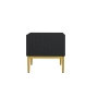 Zestaw szafek nocnych Nicole 46 cm - czarny / złote nóżki