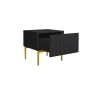 Zestaw szafek nocnych Nicole 46 cm - czarny / złote nóżki
