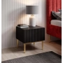 Zestaw szafek nocnych Nicole 46 cm - czarny / złote nóżki