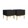 Zestaw szafek nocnych Nicole 46 cm - czarny / złote nóżki