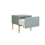 Zestaw 2 szt. szafka nocna stolik Nicole z szufladą i metalowymi nogami - szałwia / złote nóżki - Limitowana oferta