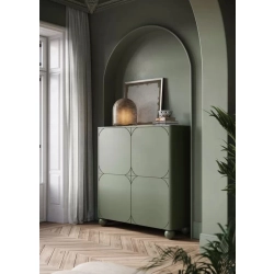 Kredens dwudrzwiowy z dwoma ukrytymi szufladami Sonatia II 120 cm - oliwka