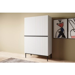 Kredens Szafka Nicole 100 cm - biały mat  / złote czarne