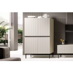 Kredens Szafka Nicole 100 cm - kaszmir  / złote czarne